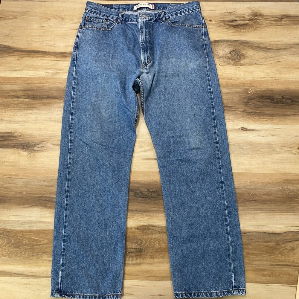 Levi's 505 Regular Fit Jeans 38x32 Denim Straight Leg Blue